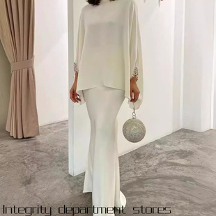 Dress中东珍珠拖地连衣裙套装 Sexy Bodysuit Shoelace Women