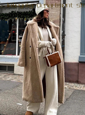 Casual coat, loose stand collar cotton jacket秋冬抓绒长款大