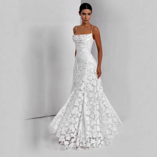 Sexy and slimming chiffon floral dress热销新品性感露背拉链蕾