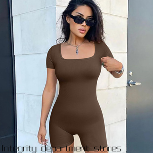 Loose Jacket春夏纯色短袖 Fit Sweatshirt 连体短 Fitted Casual