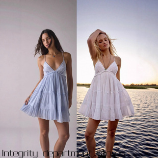 printed satin sexy fit dress风吊带连衣裙领高腰短裙 slim Long