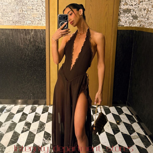 Splicingsexylacecamisoledressf