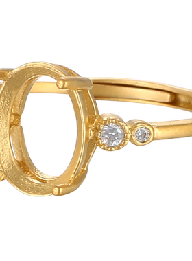 925银蜜蜡琥珀猫咪配饰戒指空托