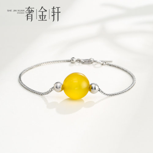 S925纯银串珠手链针式穿珠肖邦链