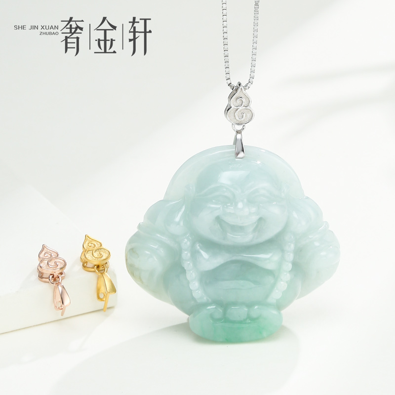 奢金轩佛公吊坠扣S925纯银
