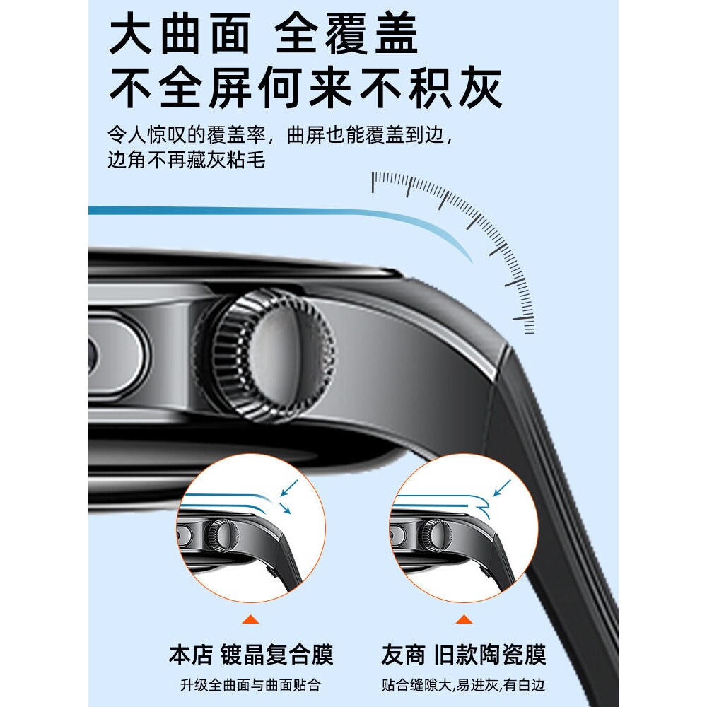 德国青果老黄适用华为Watch5手表陶瓷膜4Pro保护膜3pronew钢化膜gt5智能运动手表gt4新款3全屏2e防摔gtrunne
