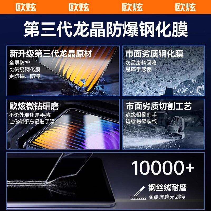 德国青果老黄适用小米板7钢化膜7p2ro平板保护膜20624新款1.4寸spro高清防爆6pro全屏覆盖2023电脑保护平11.2