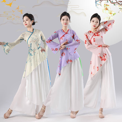 瑜伽服古典舞身韵纱衣柔软网纱多色上衣练功服女舞蹈形体服女修身