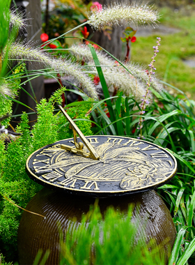 sungmor 铸铁日晷家居饰品摆件阳台客厅卧室装饰铁艺工艺品创意