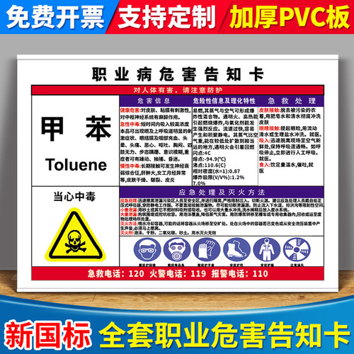 pvc标志牌危害告知卡定制