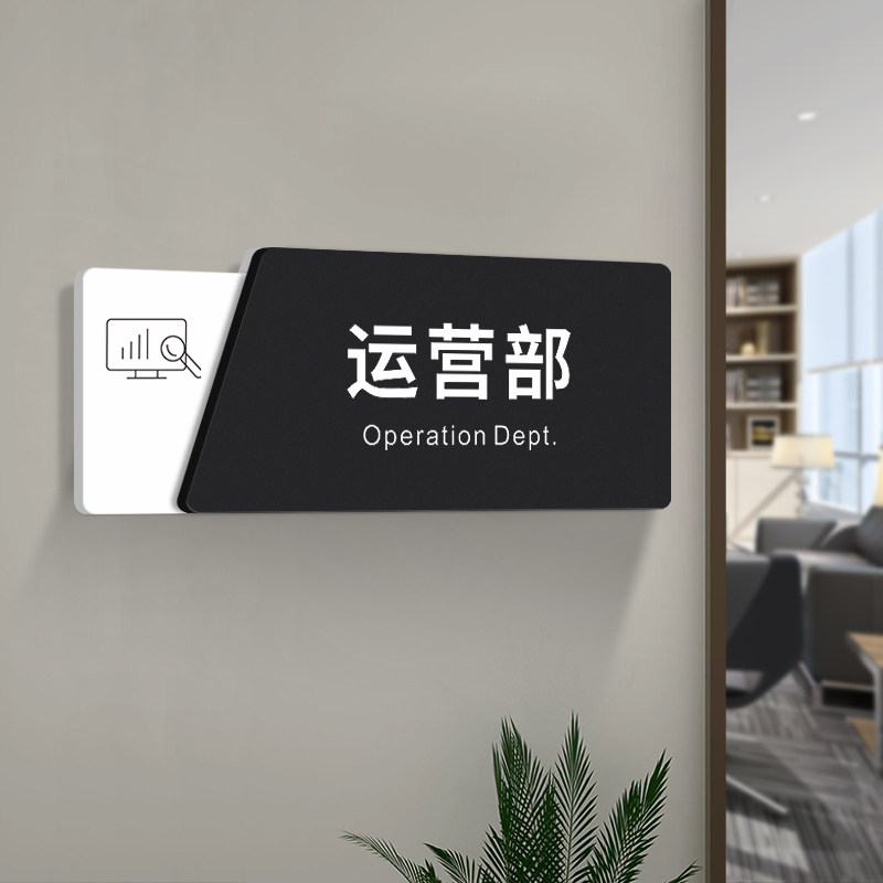 办公区部门提示牌直播间创意酒店企业公司标识指示牌销售总监墙贴定制