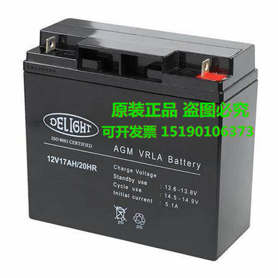 DELIGHT蓄电池AGM VRLA BATTERY(12V17AH/20HR)原装正品 （电瓶）