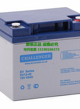 CHALLENGER蓄电池EV12-45/12V45AH原装正品/阀控式密封铅酸/电瓶