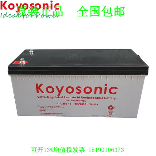 Koyosonic蓄电池NP200-12 (12V200AH) 电源机房专用现货正品包邮