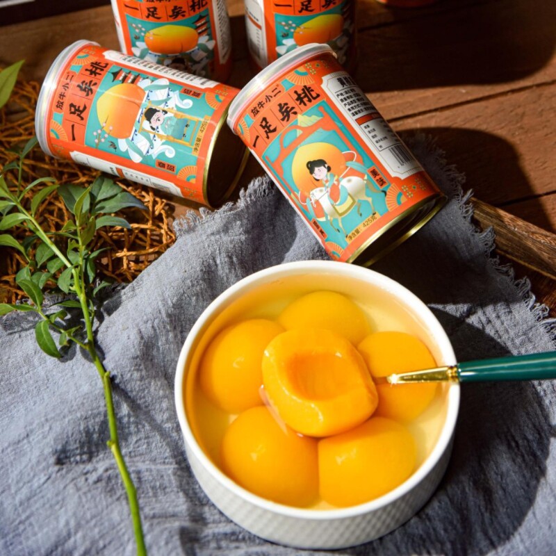 黄桃罐头425g*5罐铁罐装酸甜开罐即食下午茶甜点童年回忆新鲜糖水
