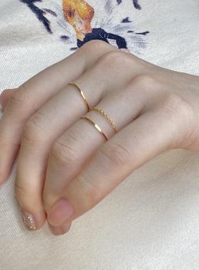 不掉色极细素圈钛钢戒指