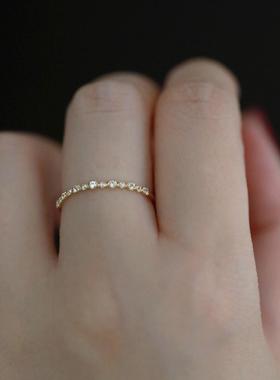 排钻叠戴戒指纯银锆石