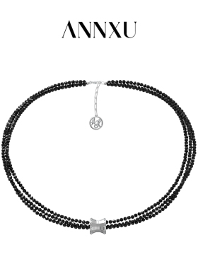 ANNXU如鱼得水系列黑石短项链原创设计项链锁骨链