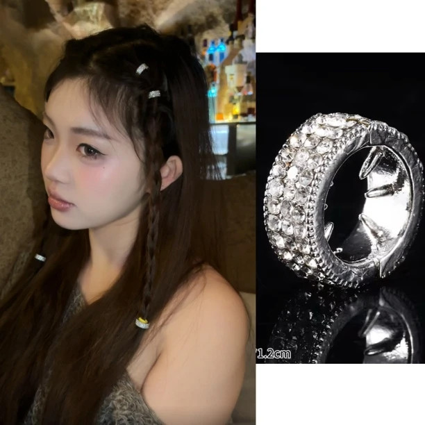 【下单立减50】爱豆小发扣锆石圆形刘海发扣高级感闪钻边夹夹子HX