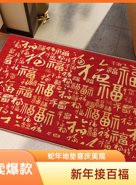 【下单立减50】2025新款蛇年红色喜庆家用地毯入户门 防潮垫TH