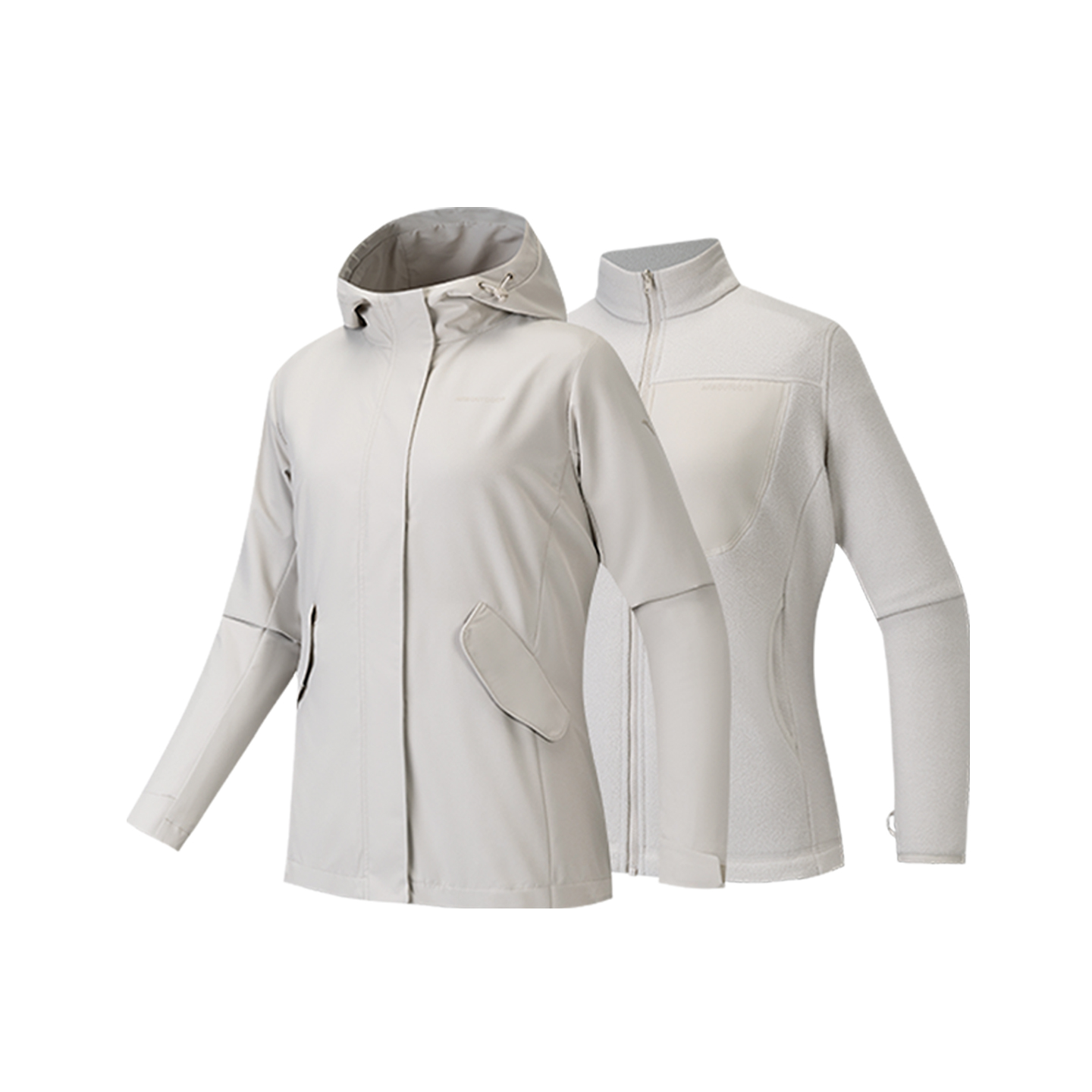 安踏户外三合一软壳衣运动服外套女士摇粒绒内胆两件套162546606