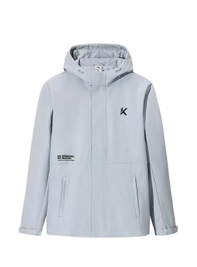 安踏KT系列外套男2025新款连帽防风防泼水黑色运动上衣152541602N