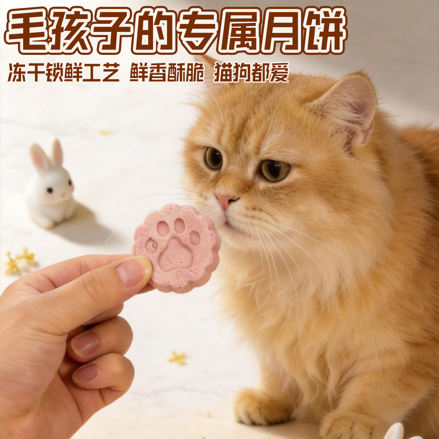 宠物月饼猫咪中秋礼盒猫冻干零食生骨肉果蔬配方磨牙洁齿训练奖励