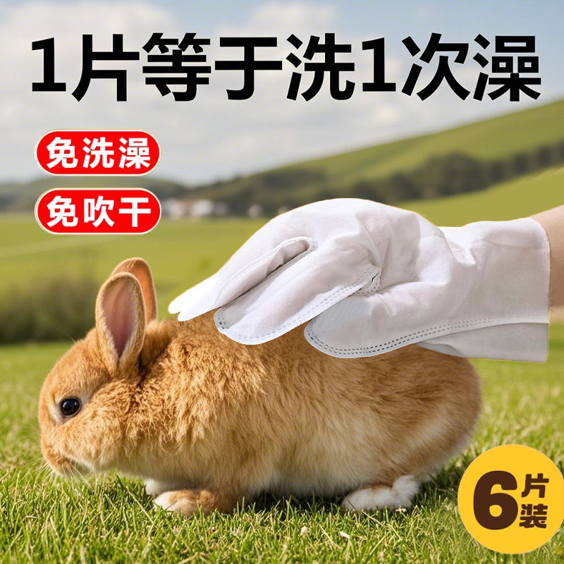 兔子专用洗澡神器一次性免洗手套除臭去屎尿黄脏龙猫松鼠清洁用品,宠物/宠物食品及用品,兔兔其他,淘宝优惠券,粉丝福利购,淘宝优惠卷