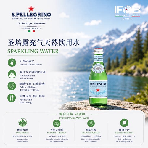 圣培露充气天然饮用水250毫升*24瓶 Sanpellegrino Sparkling