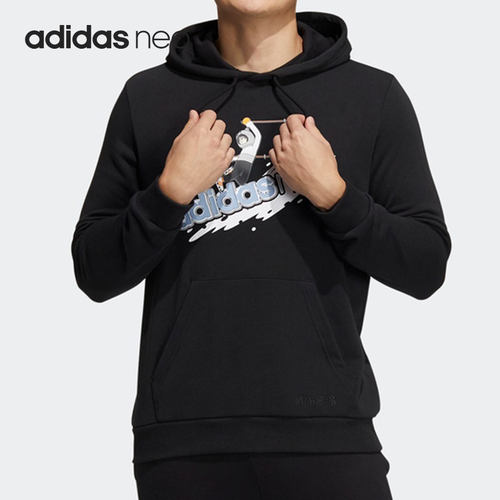 Adidas/阿迪达斯正品NEO休闲男子连帽运动训练套头卫衣HG9015