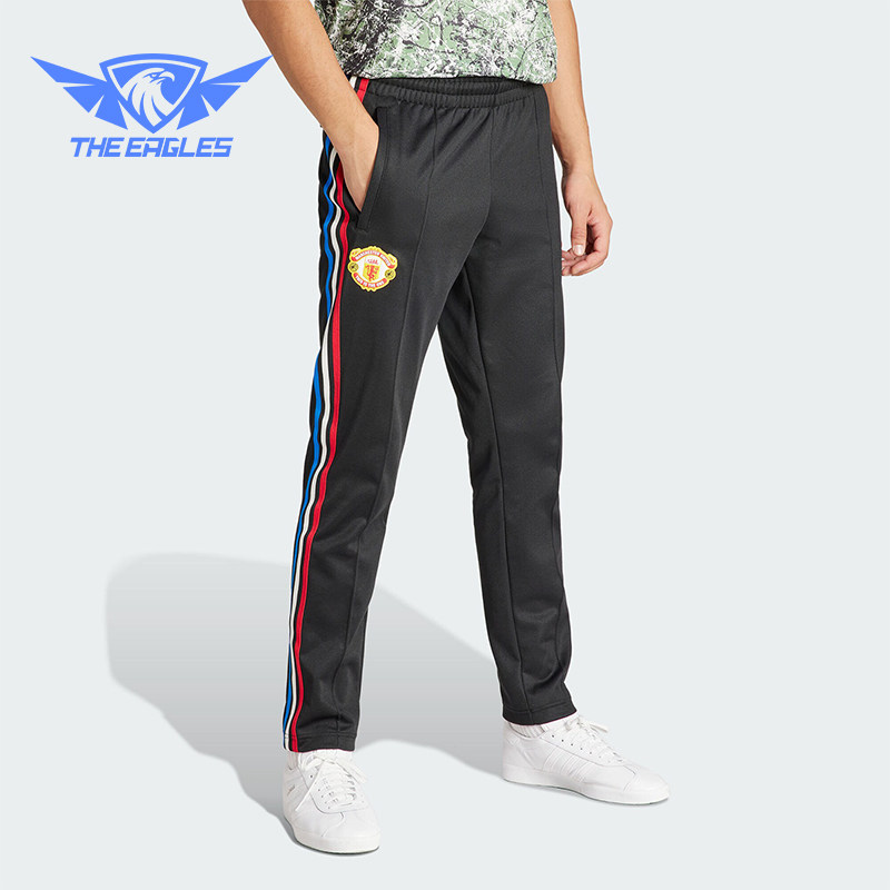 Adidas/阿迪达斯正品曼联足球休闲文化男士修身运动裤IN6968