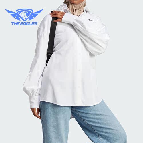 Adidas/阿迪达斯正品三叶草女子经典运动宽松长袖衬衫IR9790