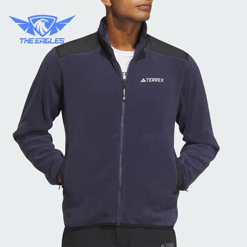 Adidas/阿迪达斯正品FULL-ZIP男士户外保暖抓绒外套IR8338