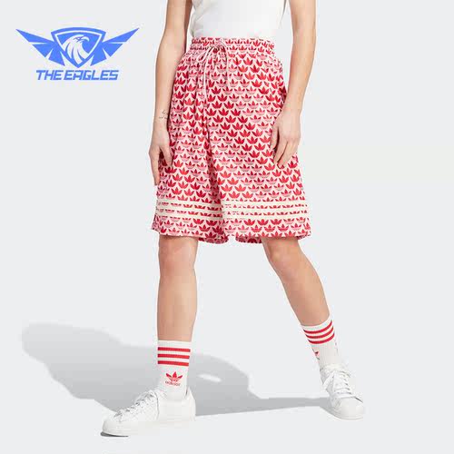 Adidas/阿迪达斯正品三叶草夏季女子宽松透气运动短裤IK7858