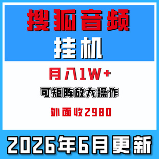 搜狐视频全自动挂机玩法可批量放大操作单号月入1W+搬砖网络副业