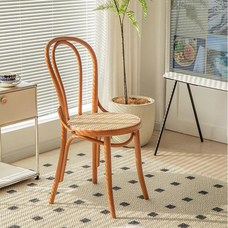 实木藤编无毛刺整装发货餐椅