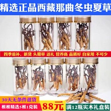 西藏那曲青海玉树祁连山冬虫夏草冻干虫草1克5根满15瓶送1瓶礼盒