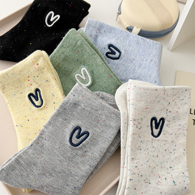 点子纱爱心刺绣纯纯的校园风