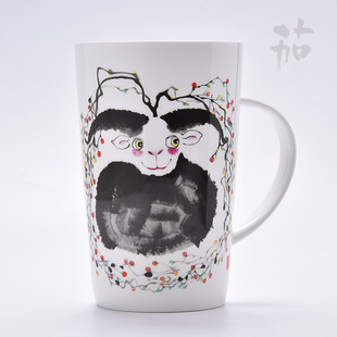 十二生肖羊马克杯骨瓷轻量化大容量450ml水杯陶瓷杯创意礼盒装