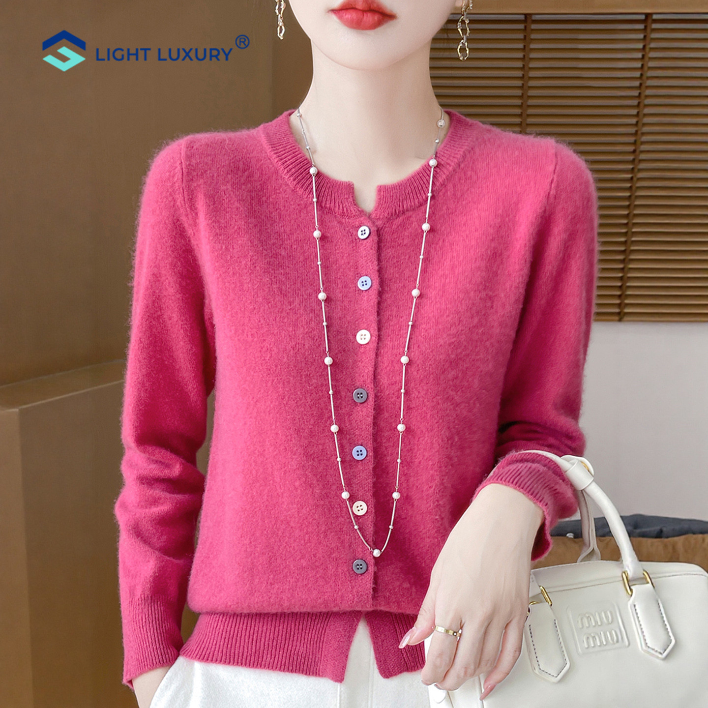 鄂尔多斯市100纯羊毛开衫女毛衣