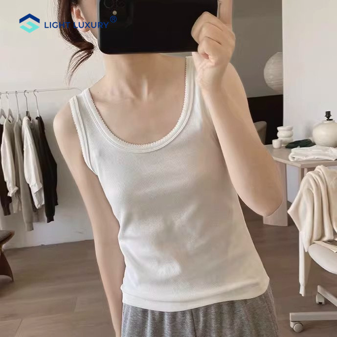 白色吊带女背心夏季外穿透气无袖
