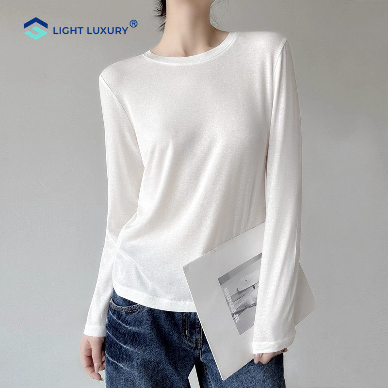 长袖面膜t恤女宽松垂感透气薄款