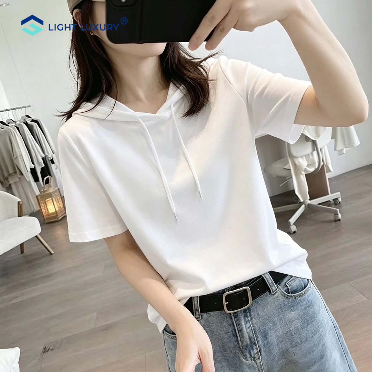 白色短袖T恤女休闲简约通勤上衣