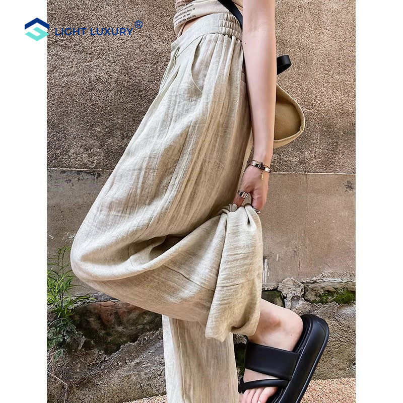 冰丝裤女2026夏季薄款高腰垂感阔腿直筒山本裤宽松遮肉透气休闲裤