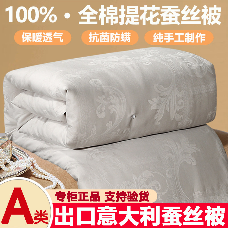 出口蚕丝被100%桑蚕丝春秋冬棉被子母被芯二合一加厚空调夏季凉被