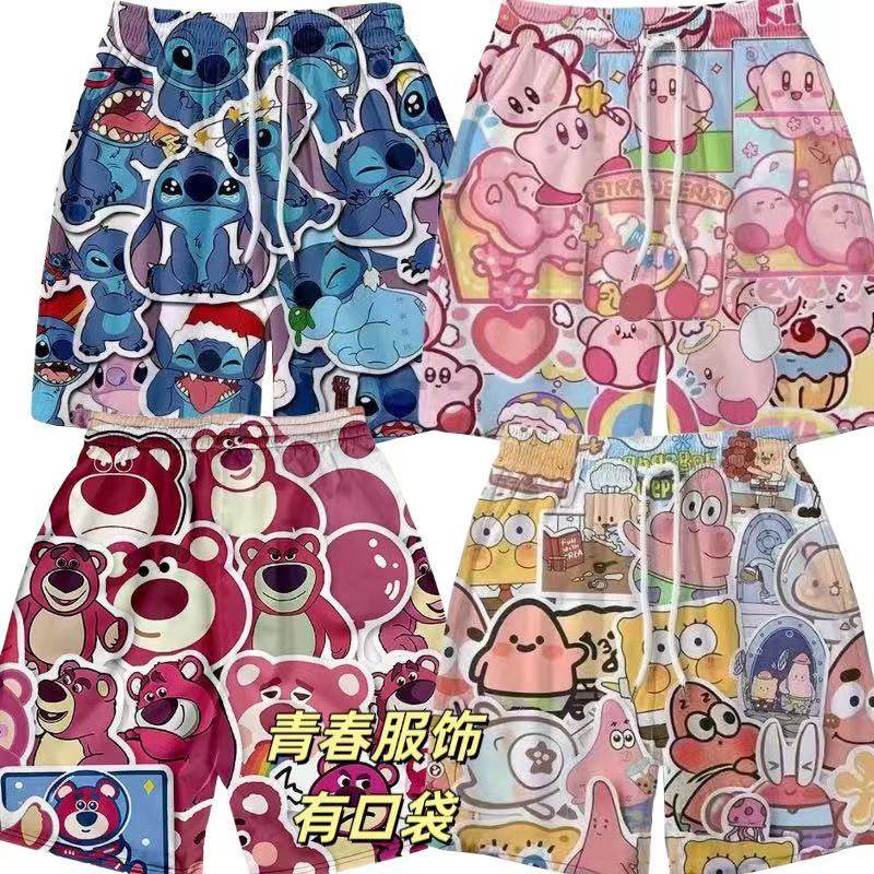 星之卡比派大星短裤男女海边沙滩裤情侣宽松睡裤休闲运动裤篮球裤