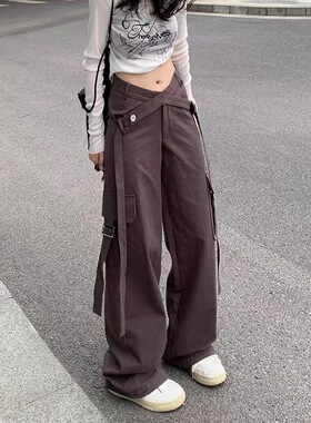 Vintage blue Loose Streetwear Baggy Multiple Pockets Jeans W