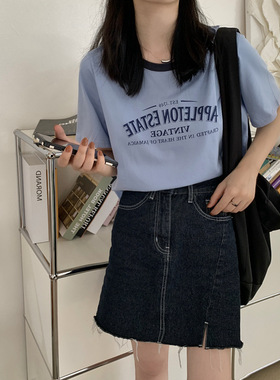 American round neck short sleeved T-shirt for women短袖T恤女