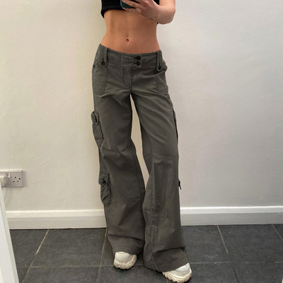 Women y2k Cargo Pants with Big Pockets Trousers 2000s Jogger