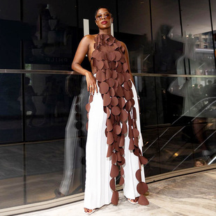 Women's street photography sleeveless backless dress女连衣裙